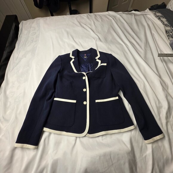 Tommy Hilfiger Jackets & Blazers - Tommy Hilfiger Navy Blazer with White Trim – Size 8   -0304